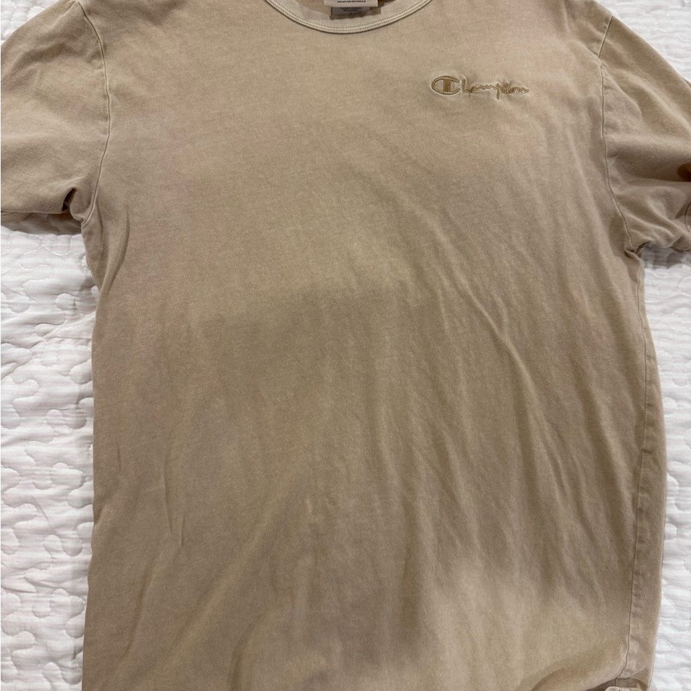 Champion Men's Beige Short Sleeve Tee